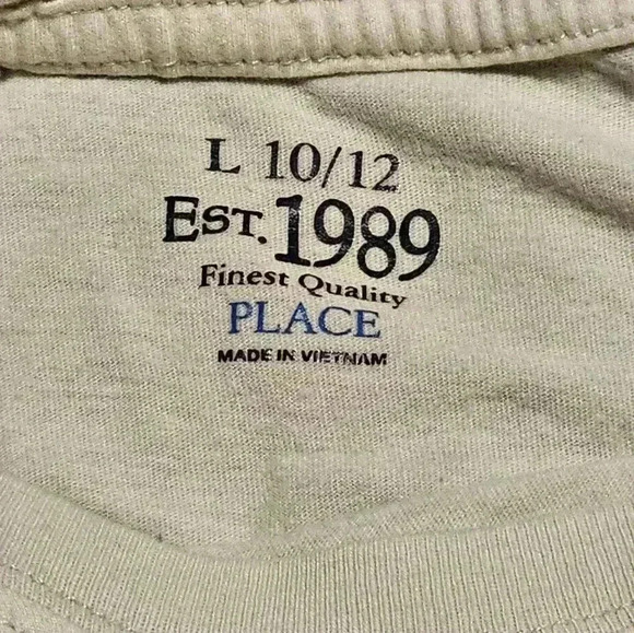 Childrens Place L 10/12 white cotton long sleeve t-shirt - Picture 4 of 9